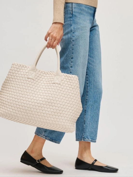 Handbags - #97387 Fabulous Ithaca Woven Vegan Leather Tote Bag Handbag